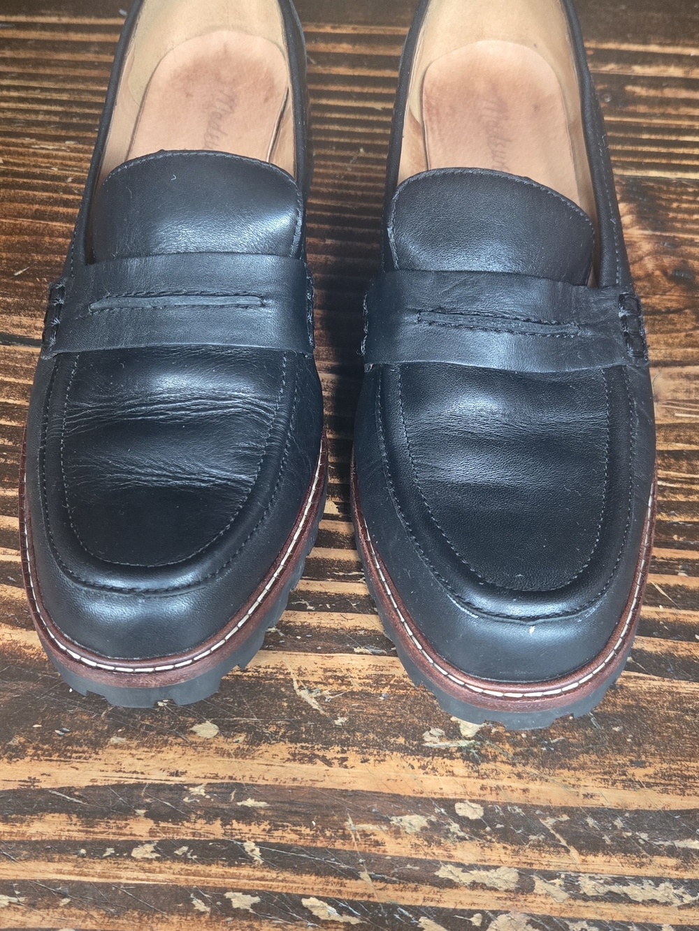 Madewell shoes size 9 classic leather loafers slip on . - Picture 3 of 8